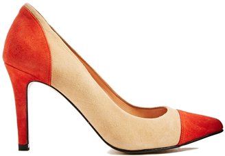 Ganni Audrey Two Tone Red Court Shoes