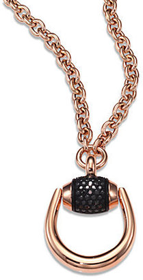 Gucci Horsebit Black Diamond & 18K Rose Gold Pendant Necklace