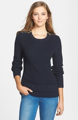 MICHAEL Michael Kors Zip Shoulder Crewneck Sweater