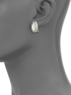 Judith Ripka Modern Deco Mother-Of-Pearl & Sterling Silver Octagon Doublet Earrings