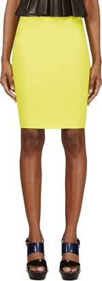 McQ Chartreuse Stretch Pencil Skirt