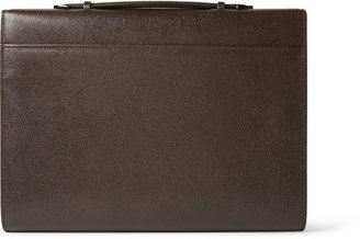 Valextra Pebbled-Leather Portfolio-Style Briefcase
