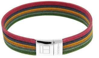 Tateossian Multicolor Leather Mosaic Bracelet - 19.5cm Circumference