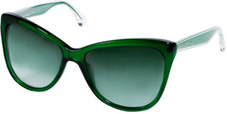 Dolce & Gabbana Transparent Green Acetate Cat-Eye Gradient Sunglasses