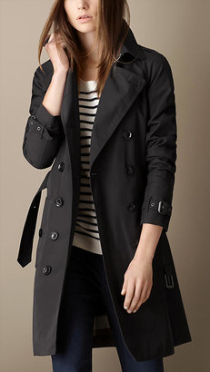 Burberry Mid-length Trench Coat with Check Warmer
