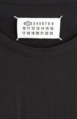 Maison Margiela Cotton T-Shirt with Contrast Tweed Sleeves