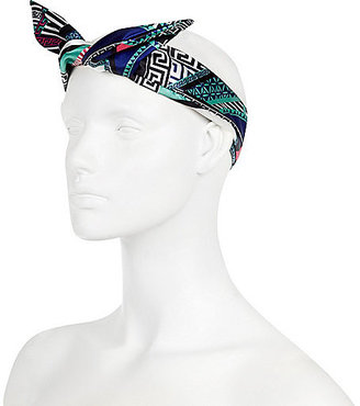 River Island Womens Green ethnic print wired hair wrap