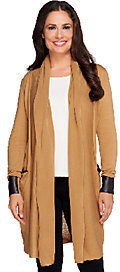 Nicole Richie Collection Cardigan with Faux Leather Detail
