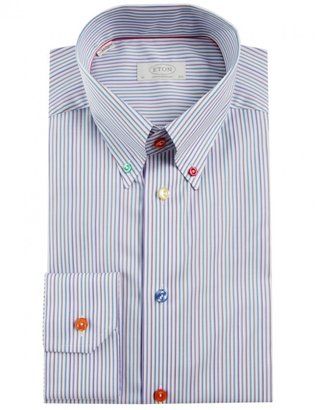 Eton Multi Button Striped Shirt
