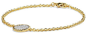 David Yurman Cable Collectibles Disc Bracelet with Diamonds in Gold
