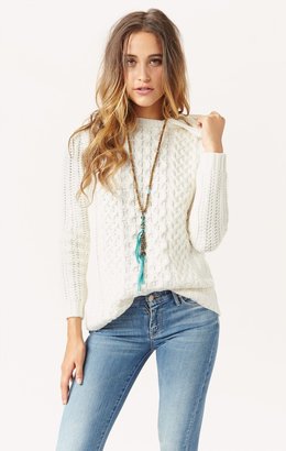 BB Dakota STACEY HOODED CABLE SWEATER