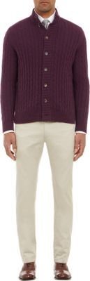 Luciano Barbera Cable-Knit Cashmere Cardigan