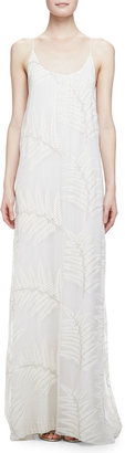 Alice + Olivia Kelly Palm-Print T-Back Dress, Cream