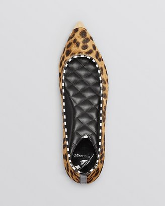 Brian Atwood Pointed Toe Flats - Violette Leopard Print