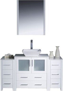 Ebern Designs Jolie 54" Free-Standing Single Vessel Sink Bathroom Vanity Set with Mirror