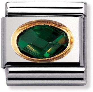 Nomination 18ct Gold & Emerald Green CZ Classic Charm 030601/027