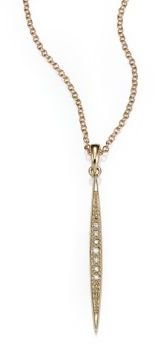 Mizuki Icicle Diamond & 14K Yellow Gold Charm Necklace