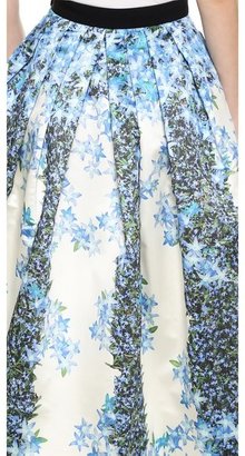 Tibi Floral Silk Full Skirt