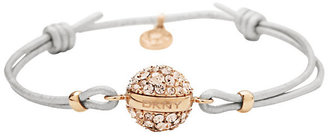 DKNY ladies' rose gold-plated & white cord bracelet