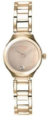 Storm Ladies gold round dial bracelet watch