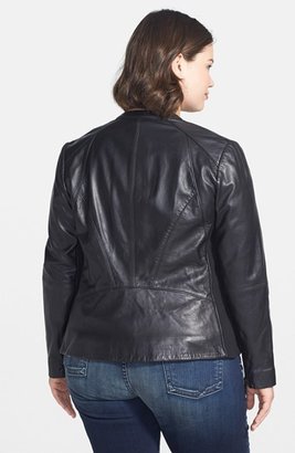 Sejour Leather Moto Jacket (Plus Size)