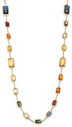 Ippolita Rock Candy Gelato Marrakesh Semi-Precious Multi-Stone & 18K Yellow Gold Rectangle Station Necklace