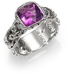 John Hardy Classic Chain Amethyst & Sterling Silver Braided Ring