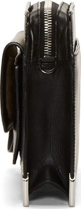 Mackage Black Leather Laine Messenger Bag