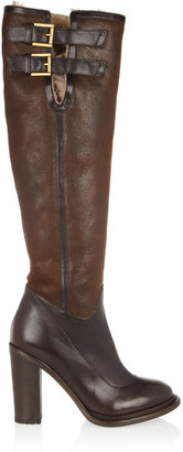 UGG Aldabella leather and shearling knee boots