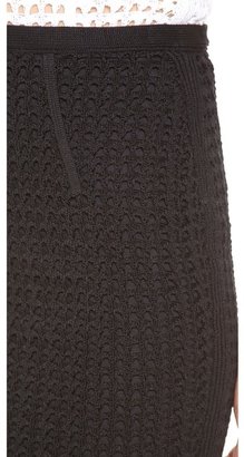 Alexander Wang Crochet Fitted Pencil Skirt