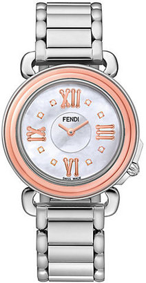 Fendi Selleria Diamond, Mother-Of-Pearl & Two-Tone Stainless Steel Watch Head