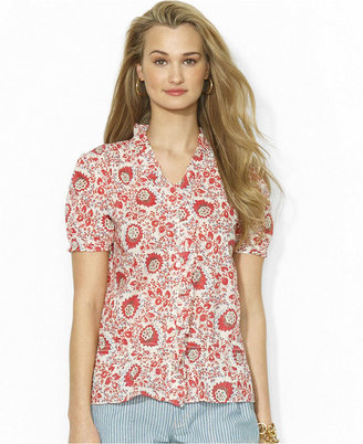 Lauren Ralph Lauren Short-Sleeve Floral-Print Shirt