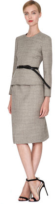 Calvin Klein Collection Belted Wool-Blend Peplum Dress