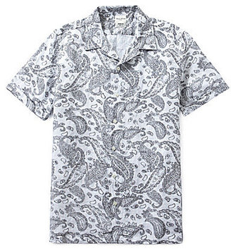 Murano Paisley-Printed Slim Linen Sportshirt