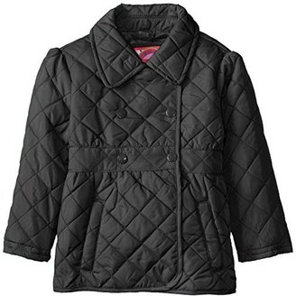 Dollhouse Little Girls'  Quilted Midweight Jacket, Black, 4T