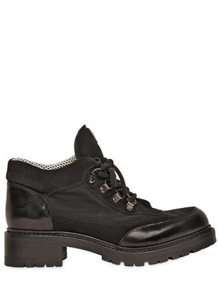 Emporio Armani 40mm Brushed Leather & Cotton Boots