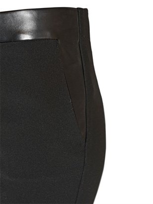 Emporio Armani Stretch Cotton & Faux Leather Trousers