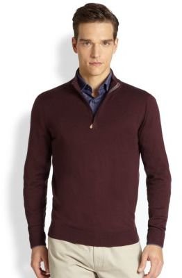 Saks Fifth Avenue Silk/Cashmere/Cotton Quarter-Zip Sweater