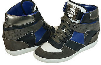 Michael Kors Womens Nikko High Top Brown Or Grey Wedge Fashion Sneakers Shoes