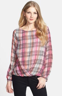 Vince Camuto Print Draped Front Blouse