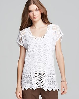 XCVI Wildwood Embroidered Lace Top