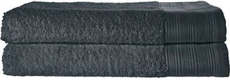 ColourMatch Pair of Bath Sheets - Charcoal.