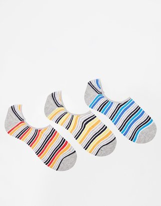 ASOS 3 Pack Liner Socks With Stripe