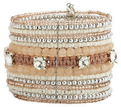 Charlotte Russe Rhinestone, Braided & Beaded Cuff Bracelet