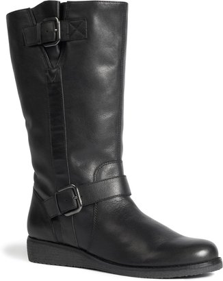 Next Leather Low Wedge Boots