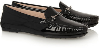 Tod's City Gommino embellished patent-leather loafers