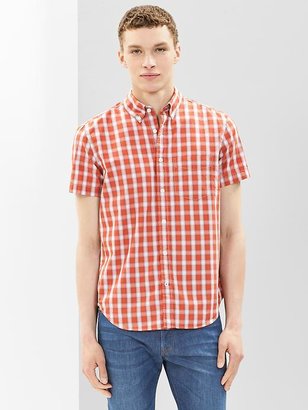 Gap Lived-in wash contrast plaid shirt