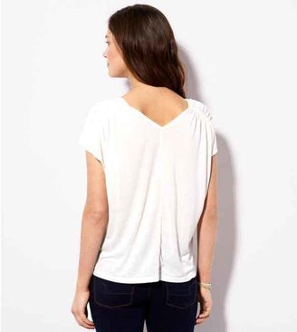 American Eagle AE Ruched Double V T-Shirt