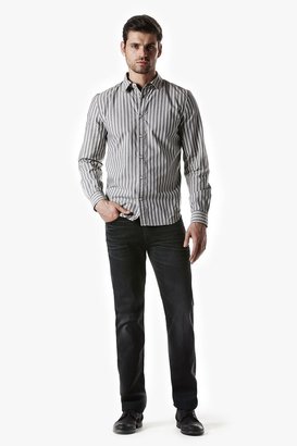 7 For All Mankind Vertical Stripe Shirt In Used Black