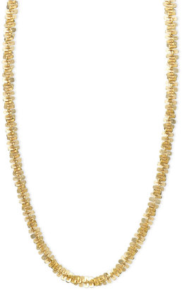 14k Gold Necklace, 24" Faceted Chain